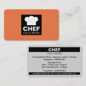 四角ラベルカフェ – オレンジ色f17a45 名刺 (正面/裏面)