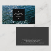 四角ラベル01a -きらめく水 名刺 (正面/裏面)