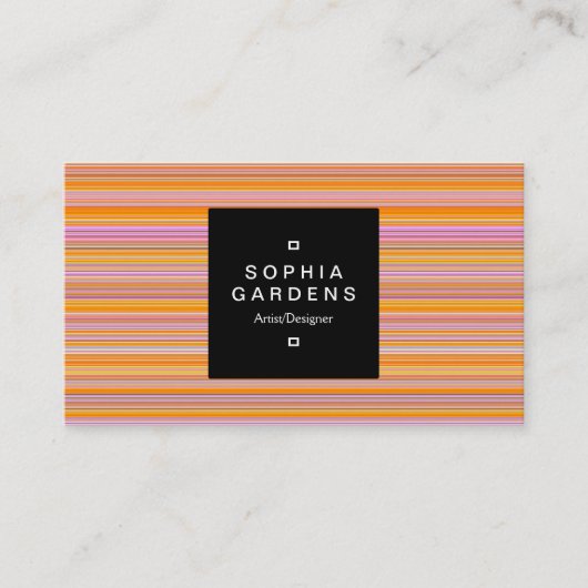 四角ラベル01a – スキャンライン02 名刺 (正面)