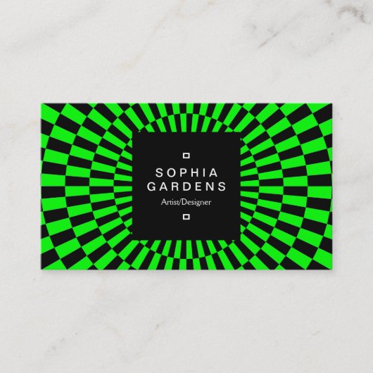 四角ラベル01a - Op Art 02 名刺 (正面)