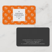 四角ラベル03a – 菊柄オレンジ 名刺 (正面/裏面)