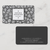 四角ラベル05 – 花のパターン 名刺 (正面/裏面)