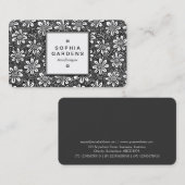 四角ラベル05 – 花のパターン 名刺 (正面/裏面)