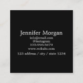 四角ロゴの円をカスタム黒に追加モダンする スクエア名刺 (裏面)