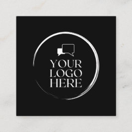 四角ロゴの円をカスタム黒に追加モダンする スクエア名刺