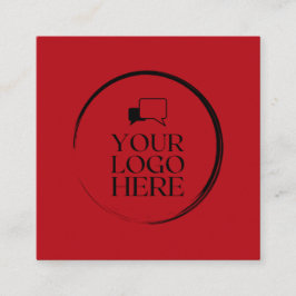 四角ロゴの円を赤カスタムに追加モダンする スクエア名刺