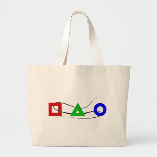 四角三角形の円 ラージトートバッグ (正面)