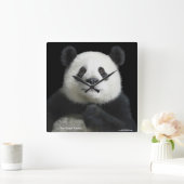 四角壁時計用パンダ像 スクエア壁時計 (ホーム)