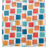 四角形とアウトライン シャワーカーテン (正面)