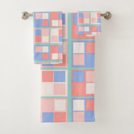 四角形のカラー バスタオルセット