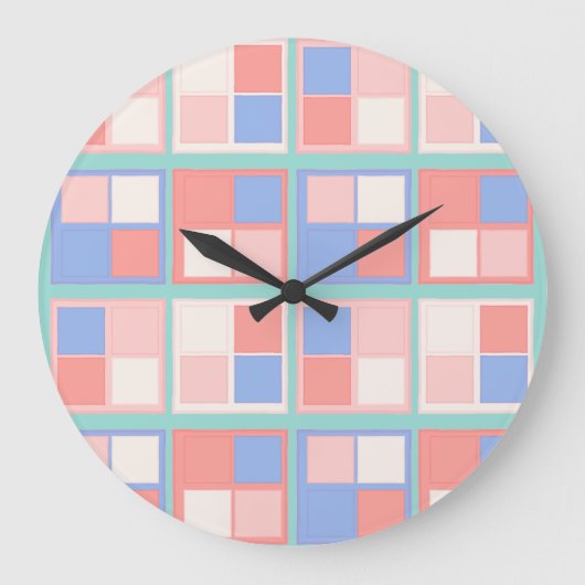 四角形のカラー ラージ壁時計 (正面)