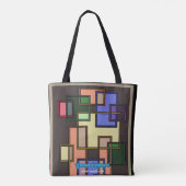 四角形のコラージュ： トートバッグ (裏面)