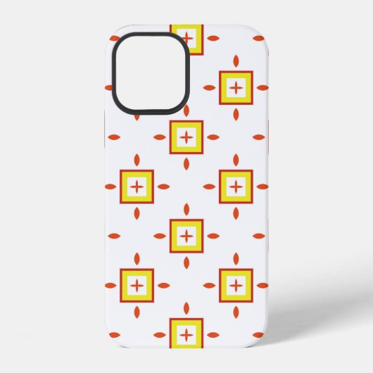 四角形のシームレスパターン 抽象的な背景 iPhoneケース (裏面)
