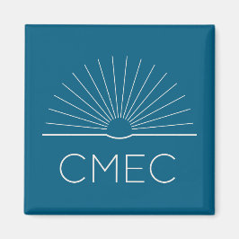四角形のターコイズブルーとホワイトの冷蔵庫マグネット CMEC マグネット