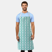 四角形のドットカスタムパターン エプロン (着用した状態)