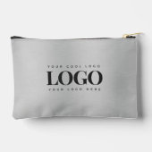 四角形のビジネスロゴを灰色で追加 アクセサリーポーチ (裏面)