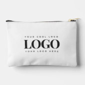 四角形のビジネスロゴを追加するミニマルシンプルリスト アクセサリーポーチ (裏面)