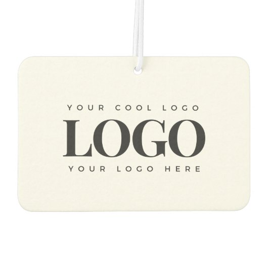 四角形のビジネスロゴを追加するミニマルシンプルリスト カーエアーフレッシュナー (裏面)