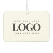 四角形のビジネスロゴを追加するミニマルシンプルリスト カーエアーフレッシュナー (正面)