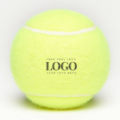 四角形のビジネスロゴを追加するミニマルシンプルリスト テニスボール (裏面)