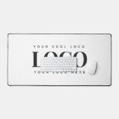 四角形のビジネスロゴを追加するミニマルシンプルリスト デスクマット (キーボード&マウス)