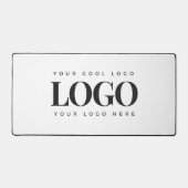 四角形のビジネスロゴを追加するミニマルシンプルリスト デスクマット (正面)
