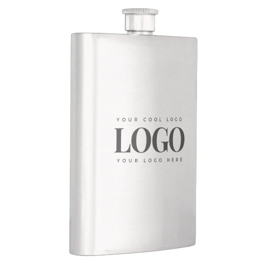 四角形のビジネスロゴを追加するミニマルシンプルリスト フラスク (右)