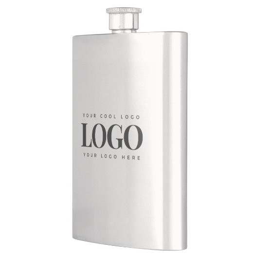 四角形のビジネスロゴを追加するミニマルシンプルリスト フラスク (左)