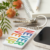 四角形の与えキーチェインを上げない キーホルダー (正面右)