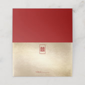 四角形の二重の幸福中国の金ゴールド結婚の プレイスカード (外部開封)