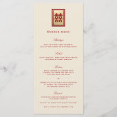 四角形の二重の幸福中国の金ゴールド結婚の メニュー (正面)