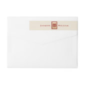 四角形の二重の幸福中国の金ゴールド結婚の ラップアラウンドラベル (裏面)