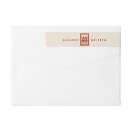 四角形の二重の幸福中国の金ゴールド結婚の ラップアラウンドラベル