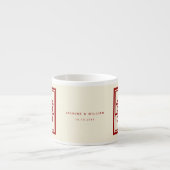 四角形の二重クラシック幸福中国の結婚 エスプレッソカップ (正面)