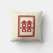 四角形の二重クラシック幸福中国の結婚 クッション (正面)