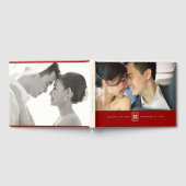 四角形の二重クラシック幸福中国の結婚 ゲストブック (全面)