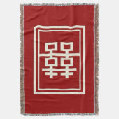 四角形の二重クラシック幸福中国の結婚 スローブランケット (正面縦)