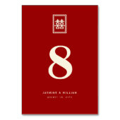 四角形の二重クラシック幸福中国の結婚 テーブルナンバー (裏面)