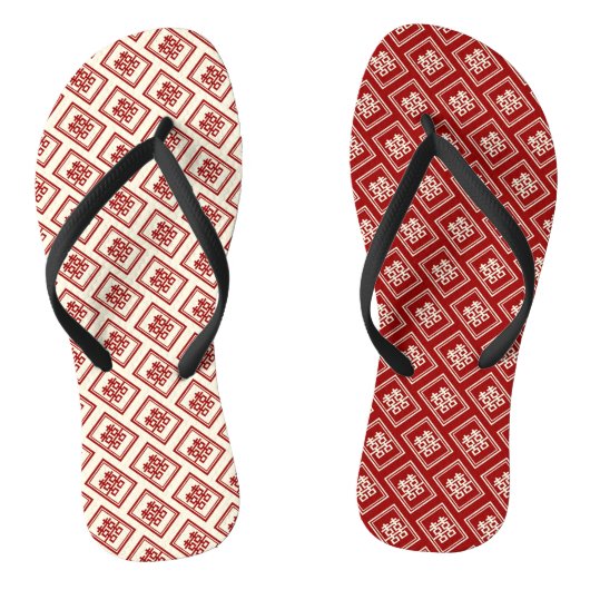 四角形の二重クラシック幸福中国の結婚 ビーチサンダル (ソール)