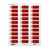 四角形の二重クラシック幸福中国の結婚 ラベル (フルシート)