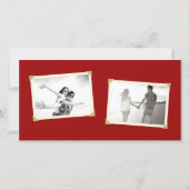 四角形の二重中国の幸福結婚の写真 セーブザデート (裏面)