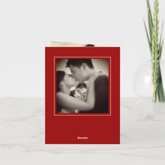 四角形の二重中国の幸福結婚の4枚の写真 サンキューカード (裏面)