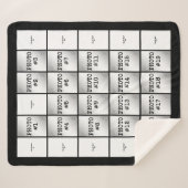 四角形の写真と文字のコラージュ シェルパブランケット (正面(横))