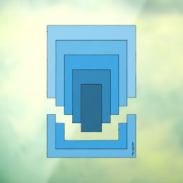 四角形の抽象芸術(青) ウィンドウサイン