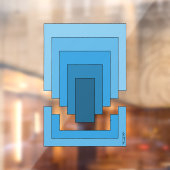 四角形の抽象芸術（青） ウィンドウサイン (シート2)