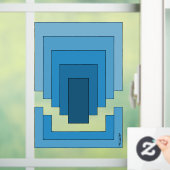 四角形の抽象芸術（青） ウィンドウサイン (ホーム)