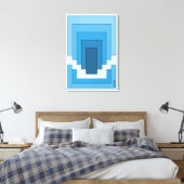 四角形の抽象芸術（青） キャンバスプリント (インサイチュ (寝室))