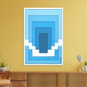 四角形の抽象芸術（青） キャンバスプリント (インサイチュ (リビング))