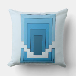 四角形の抽象芸術（青） クッション