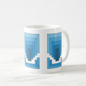 四角形の抽象芸術（青） コーヒーマグカップ (正面右)